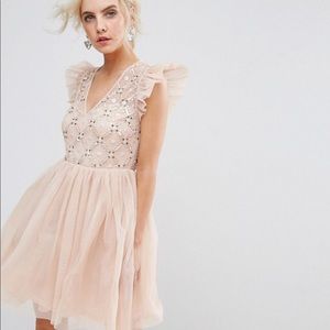 ASOS Pink and Champagne Bridesmaid Dress